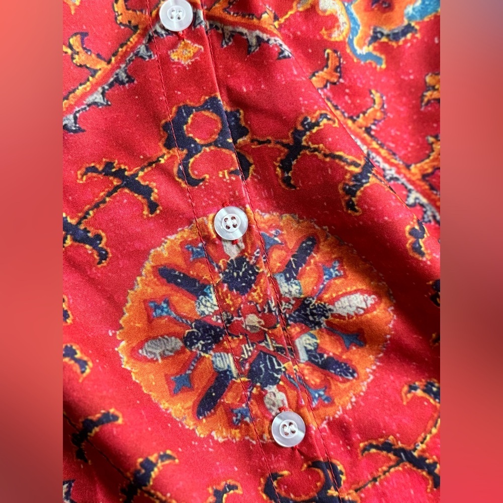 921.Button Down Pattern Top‎ Size S - Picture 6 of 6
